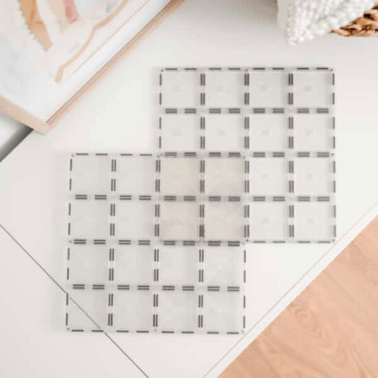 Connetix Tiles Blocs de construction magnétiques Connetix Tiles 2 Piece Clear Base Plate Pack