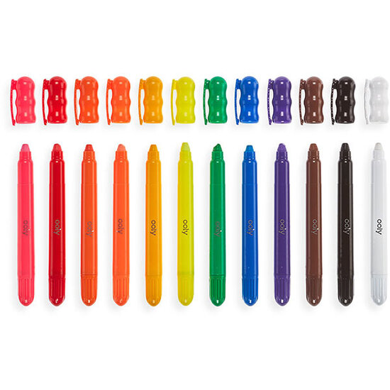 Ooly Crayons de fenêtre Ooly Rainy Dazy 12 pièces