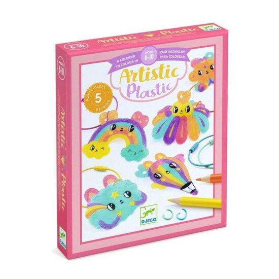 Djeco Kit de bricolage Djeco plastique magique - Porte-clés Kawaii