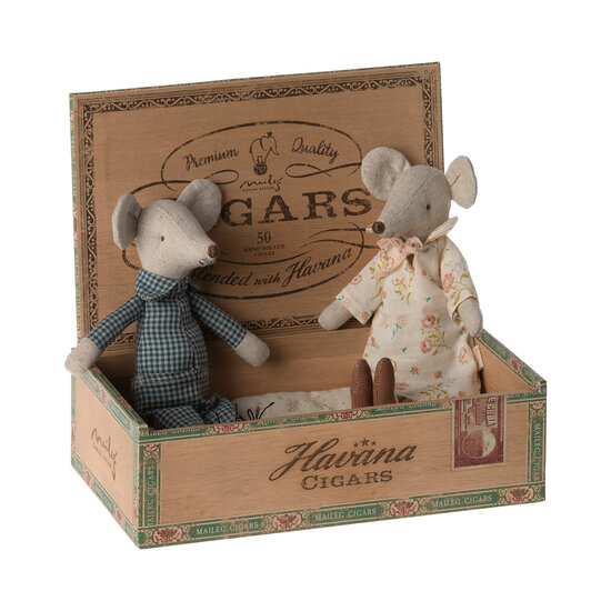 Maileg Maileg -Grand-père et grand-mère souris dans une boîte à cigares