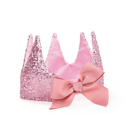 Couronne de paillettes roses