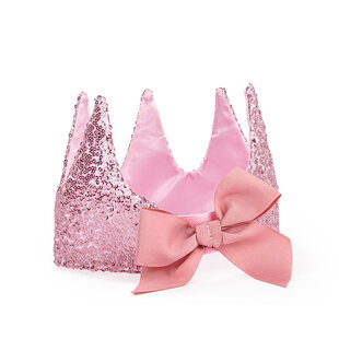 Couronne de paillettes roses