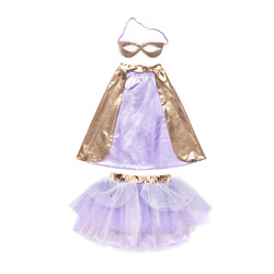 Great Pretenders -Super-duper Tutu, Cape & Mascarade - Metallic Roségoud/Purple - taille 4-6