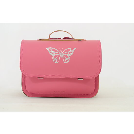Own Stuff Own Stuff Sac à dos en cuir avec 2 fermetures magnétiques Papillon argenté, rose antique