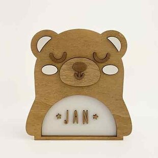 Vintiun Lampe, ours, Led, avec lettres autocollantes