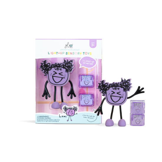 Glo Pals Glo Pals Lumi, cubes lumineux, personnages, violet, 1+2 pièces