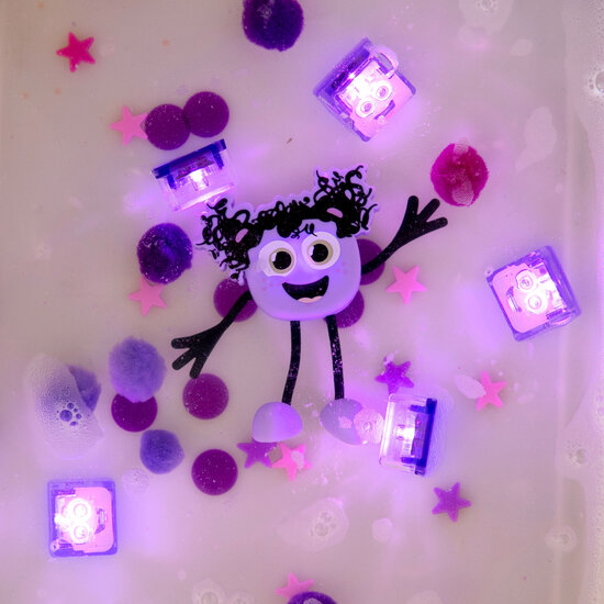 Glo Pals Glo Pals Lumi, cubes lumineux, personnages, violet, 1+2 pièces