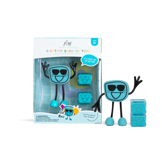 Glo Pals Glo Pals Blair, cubes lumineux, personnages, bleu, plastique, 1+2 pièces