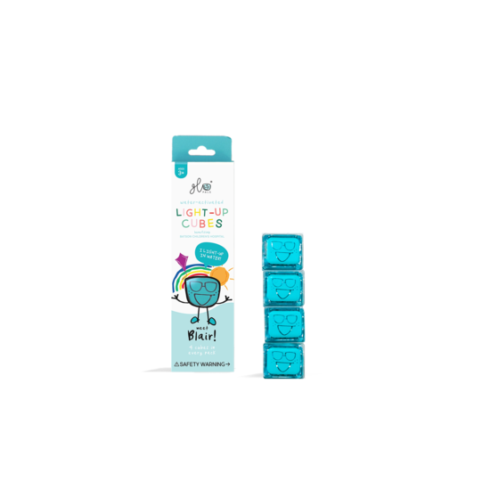 Glo Pals Glo Pals Blair, cubes lumineux, bleu, plastique, 4 pièces