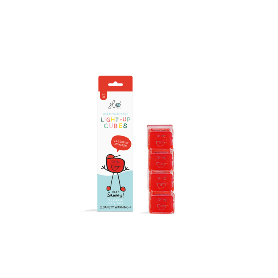 Glo Pals Glo Pals Sammy, cubes sensoriels lumineux, rouge, en plastique, 4 pièces