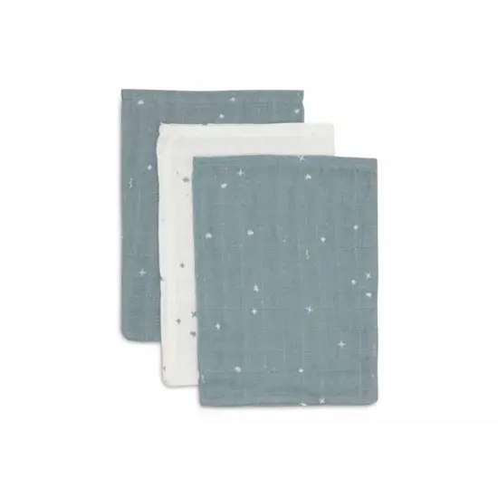 Jollein Jollein | Flanelle hydrophile 15x20cm Twinkling Sea Green (3Pack)
