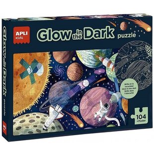 APLI | Système solaire - Puzzle phosphorescent + poster 104 Pièces