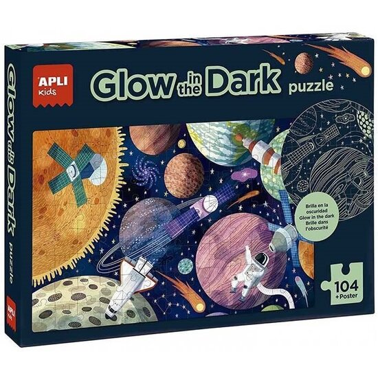APLI APLI |  Système solaire - Puzzle phosphorescent + poster 104 Pièces