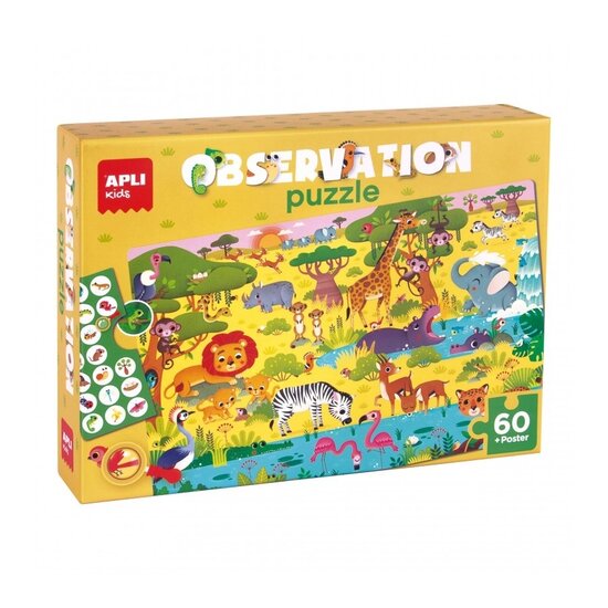 APLI APLI | Puzzle d'observation Junior Jungle 60 pièces