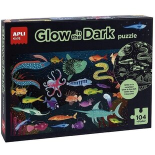 APLI | Puzzle Océan phosphorescent + Poster 104 pièces