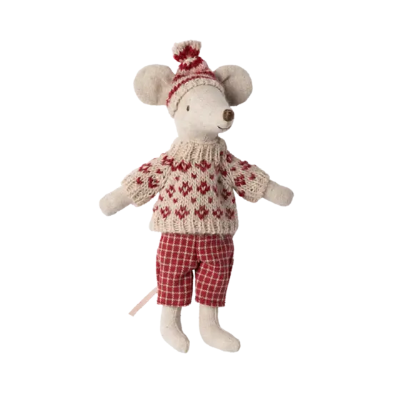 Maileg Maileg | souris d'hiver avec kit de ski mère - Red