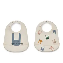 Liewood | Tilda Printed Bavoir 2-Pack Bunny / Sandy