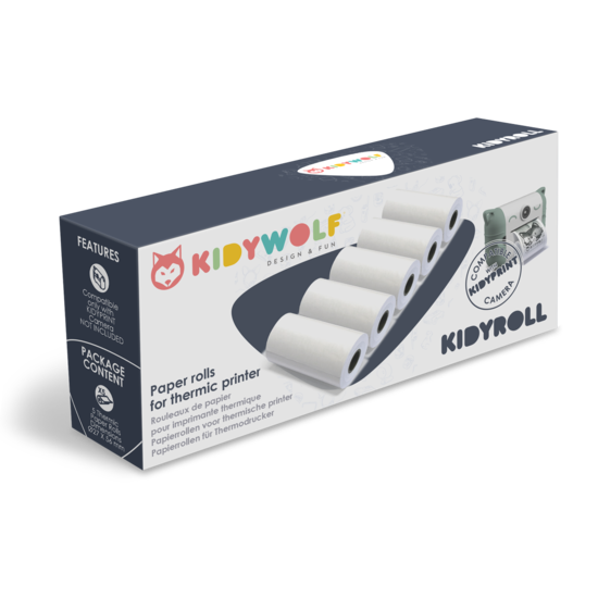 Kidywolf Kidywolf | Rouleaux de papier classiques Kidyroll pour Kidyprint