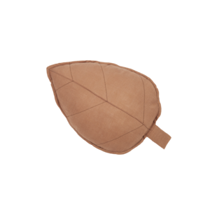 Nobodinoz Blatt-Kissen French Linen Noisette