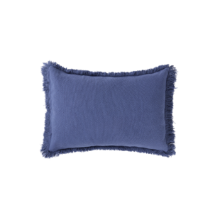 Nobodinoz | Coussin Paysage Franges Rectangulaires Cobalt