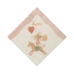 Maileg | Serviette de table, Joyeux anniversaire - Licorne