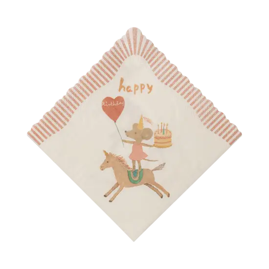 Maileg Maileg | Serviette de table, Joyeux anniversaire - Licorne