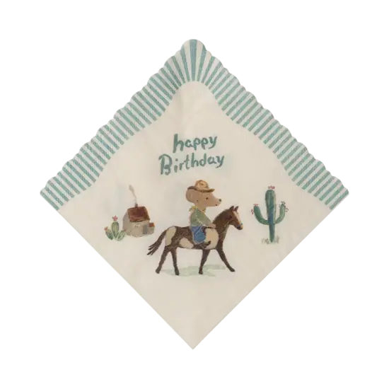 Maileg Maileg | Serviette de table, Joyeux anniversaire - Cowboy