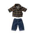 Maileg Maileg |  Chemise et pantalon à carreaux bruns, papa souris
