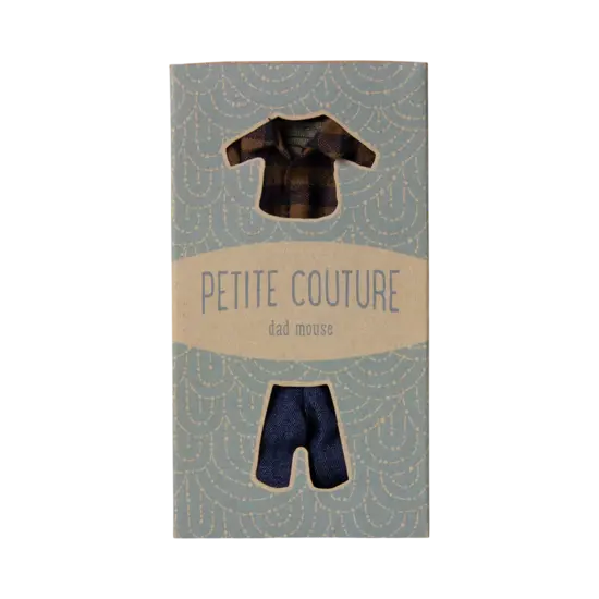 Maileg Maileg |  Chemise et pantalon à carreaux bruns, papa souris