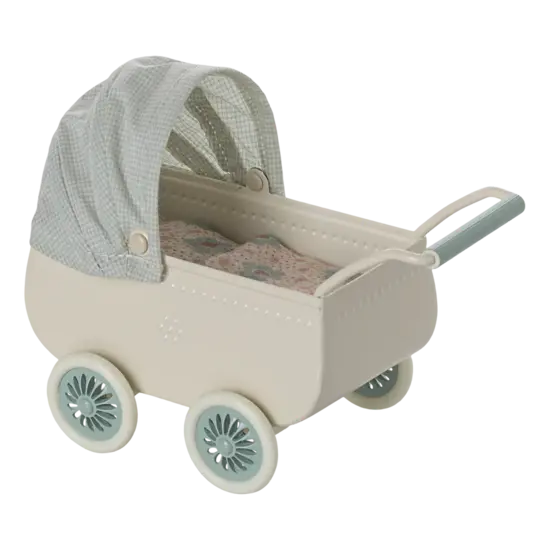 Maileg Maileg | Poussette avec bébé souris - Mint