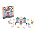 Janod speelgoed Janod | Cross Roads - Set de 37 cubes en bois Royaume enchanté
