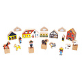 Janod speelgoed Janod | Cross Roads - Set de 34 cubes en bois Campagne