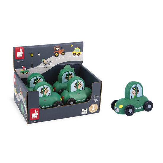 Janod speelgoed Janod | Cross Roads - Petite voiture en bois Campagne