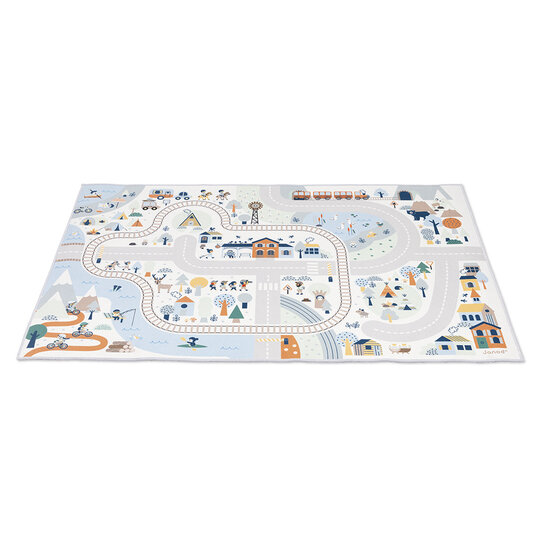 Janod speelgoed Janod | Cross Roads - Tapis avec circuit Vallée blanche
