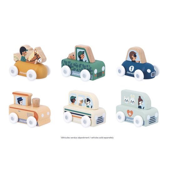 Janod speelgoed Janod | Cross Roads - Voiture tout-terrain en bois Vallée blanche