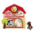 Janod speelgoed Janod | Puzzle musical Copains Ferme 5 pcs (bois)