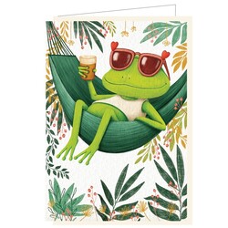 Mail-Box | Carte de voeux Barbara Denef Grenouille sur un hamac