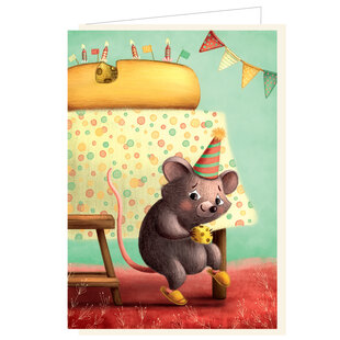 Mail-Box | Carte de vœux Barbara Denef Souris à la fête