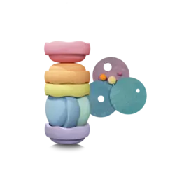 Stapelstein | Grimms x Stapelstein Set Rolling Discs Cool Pastel