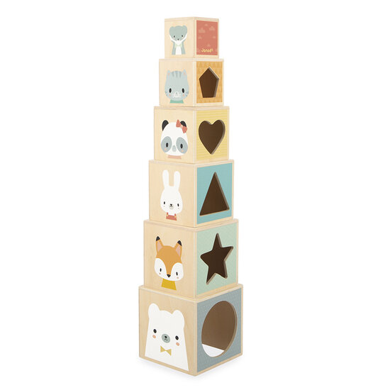 Janod speelgoed Janod | Pure - Pyramide à 6 blocs