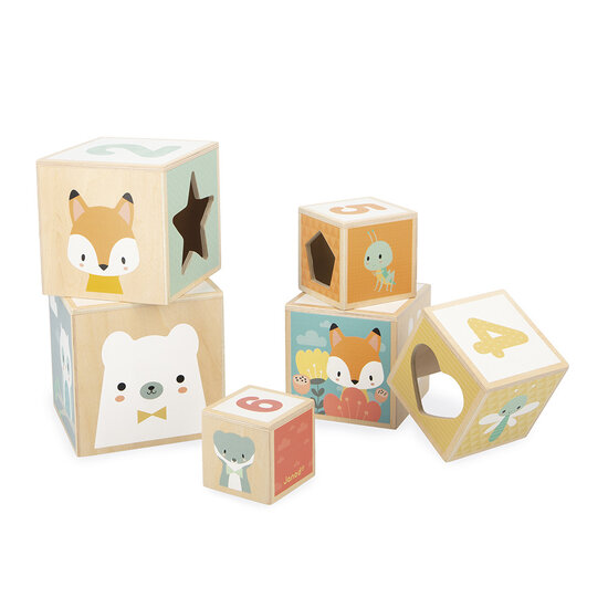 Janod speelgoed Janod | Pure - Pyramide à 6 blocs