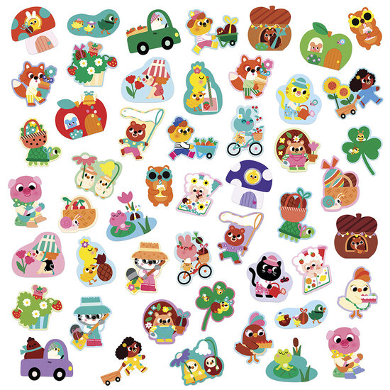 Janod speelgoed Janod | Grandes Gommettes Printemps x50