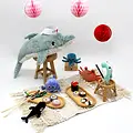 Les déglingos | Les Ptipotos - Peluche Tofou dauphin mère et son bébé bleu