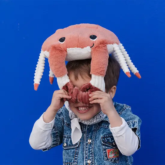 Les déglingos | Les Ptipotos - Peluche Cassecou la maman crabe et son bébé en terre cuite
