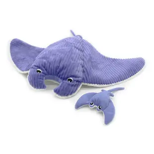 Les déglingos | Les Ptipotos - Peluche Mantalou la raie manta mère et bébé violet