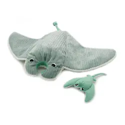 Les déglingos | Les Ptipotos - Peluche Mantalou la raie manta mère et bébé menthe