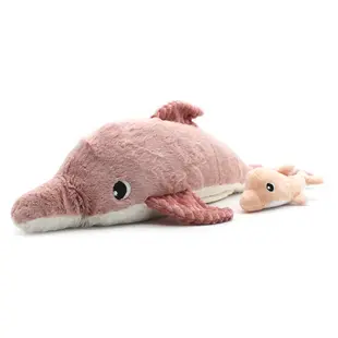 Les déglingos | Les Ptipotos - Peluche Tofou dauphin mère et son bébé rose