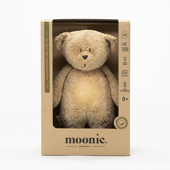 Moonie Moonie 2.0 | Cappuccino - Ourson bio avec lampe
