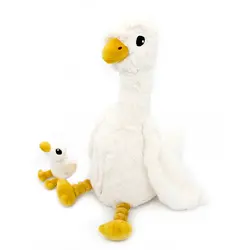 Les déglingos | Les Ptipotos - Peluche Jébongou oie blanche maman et son bébé