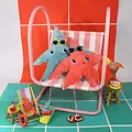 Les déglingos | Les Ptipotos - Peluche Wahou la maman étoile de mer et son bébé corail